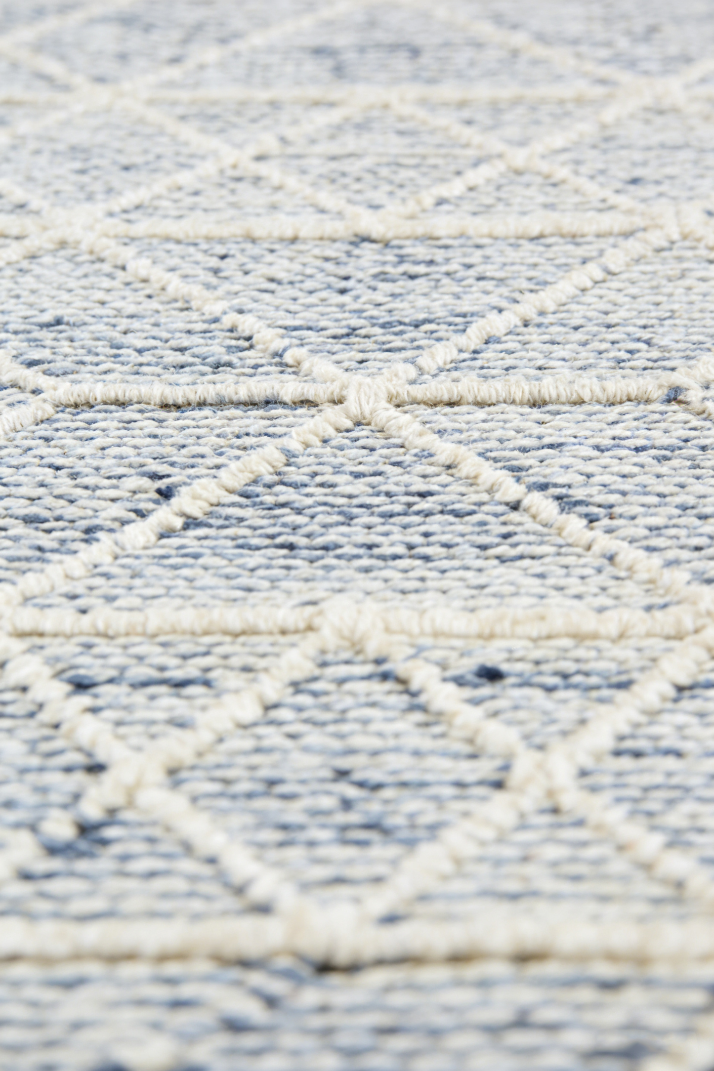 Albona Blue White Wool Rug