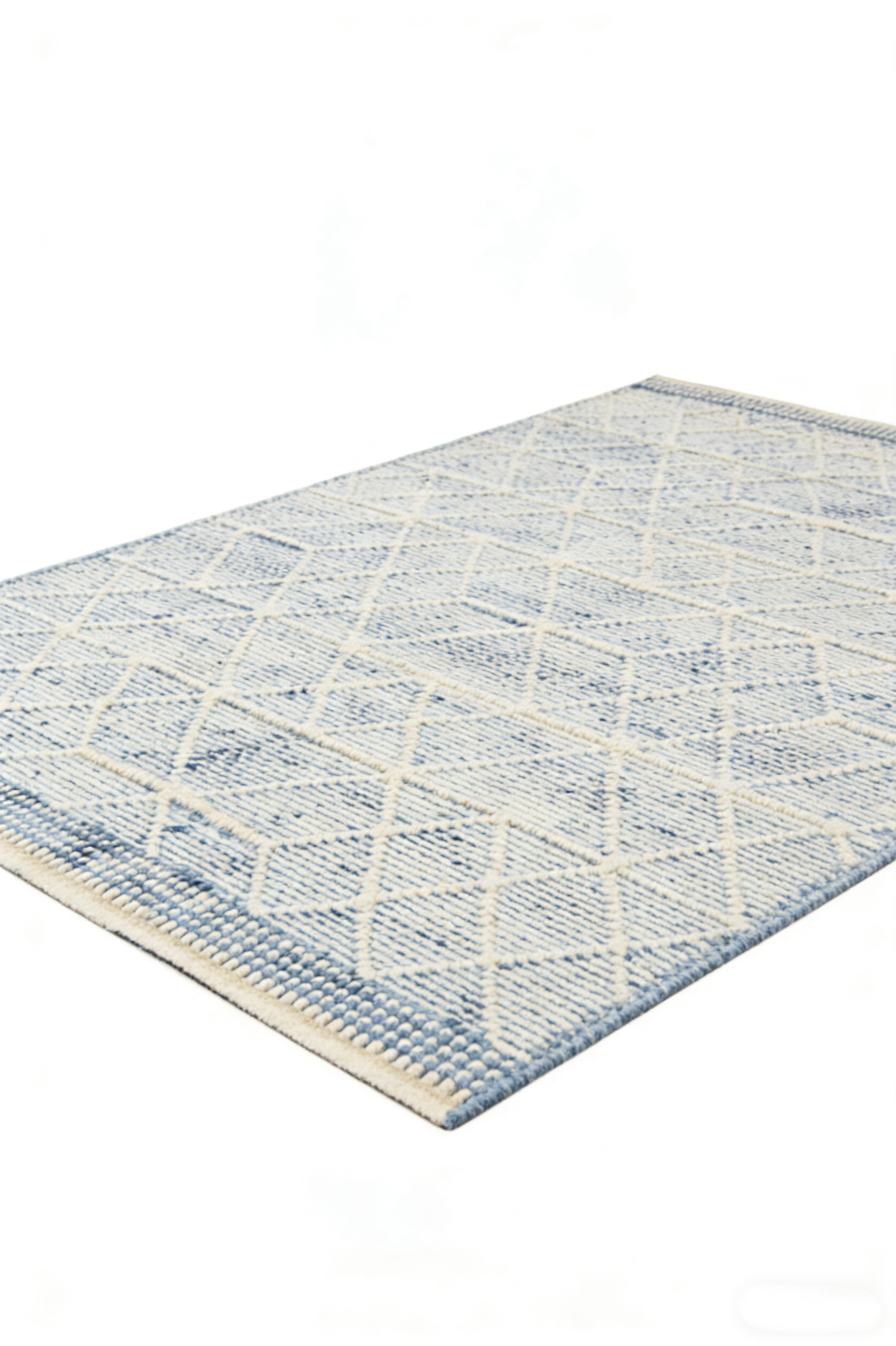 Albona Blue White Wool Rug