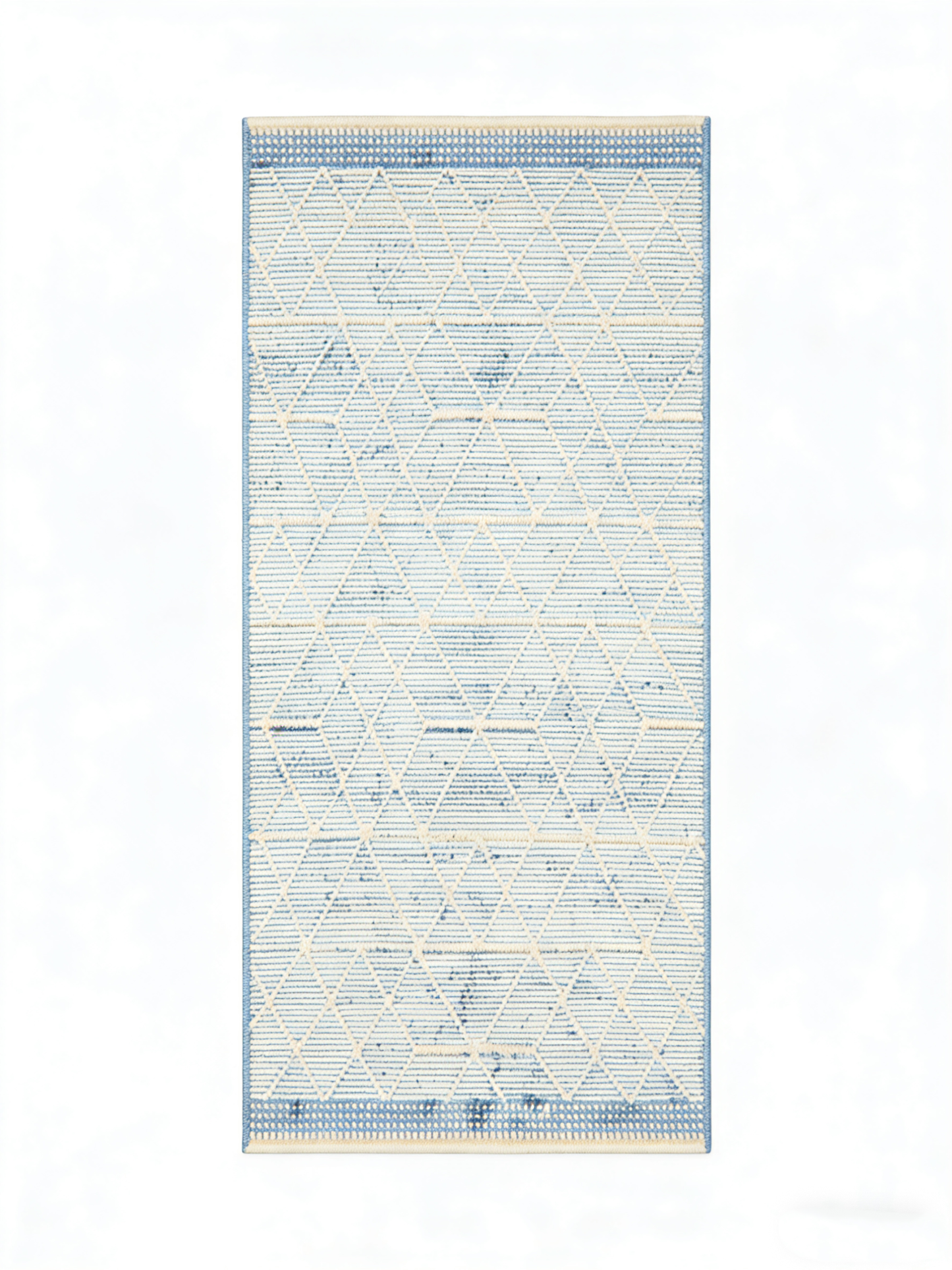 Albona Blue White Wool Rug
