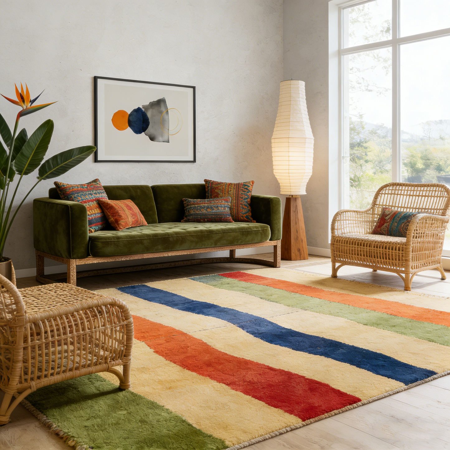 Oval Indigo Wool Rug